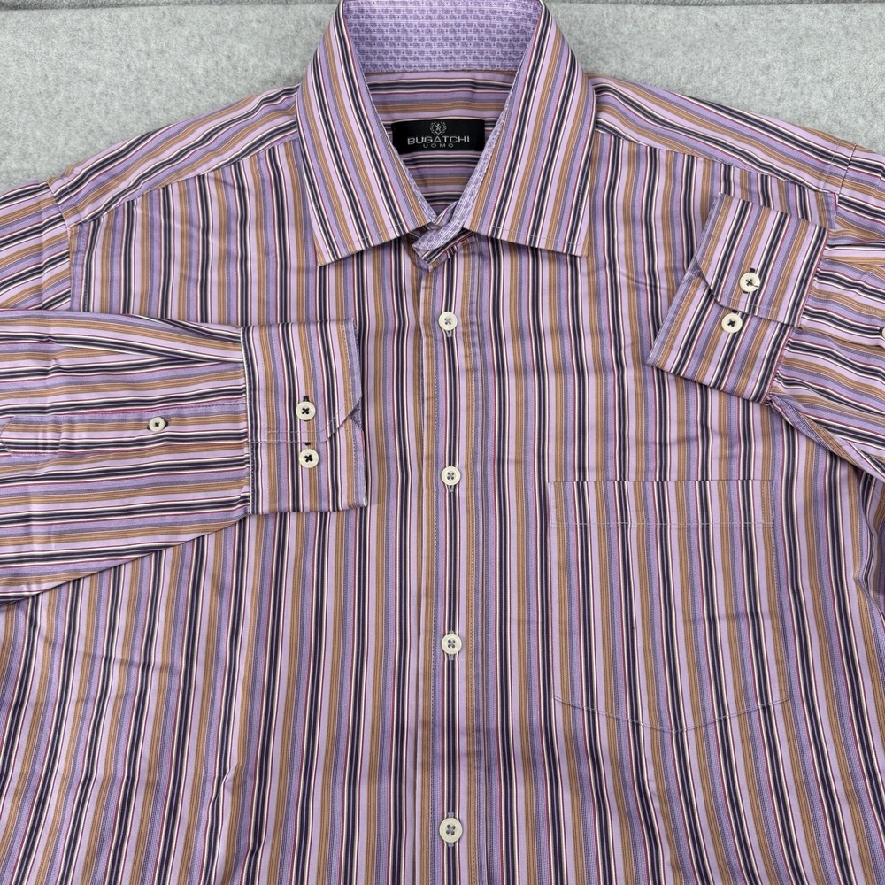 Bugatchi Shirt Mens XL Uomo Shaped Fit Button Up Dress Oxford Formal Adult Work